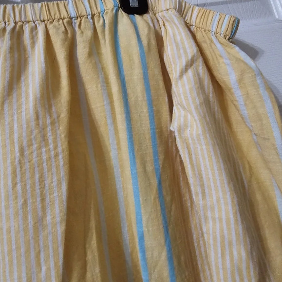 Roxy Crossing Stripes Off The Shoulder Cotton Top, Tie Hem, Lightweight, EUC! - Picture 8 of 12